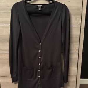 Women’s White House Black Market Black Button-Up Cardigan
